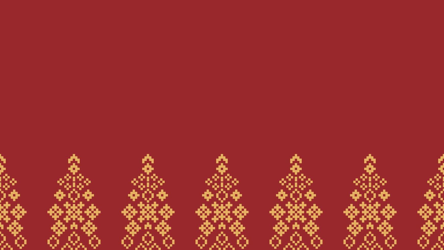 tradicional étnico motivos ikat geométrico tecido padronizar Cruz ponto.ikat bordado étnico oriental pixel vermelho fundo. resumo,vetor,ilustração. textura, natal, decoração, papel de parede. vetor