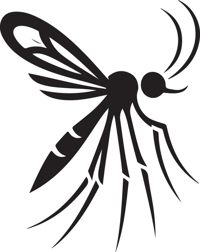 mínimo mosquito logotipo conceito, clipart, símbolo, Preto cor silhueta, branco fundo 13 vetor