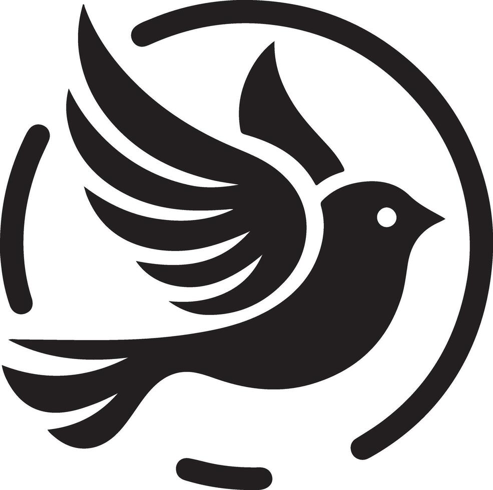 tentilhão pássaro logotipo conceito, Preto cor silhueta, branco fundo 12 vetor