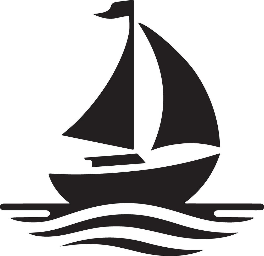 barco vetor logotipo conceito ícone, clipart, símbolo, Preto cor silhueta, branco fundo 5