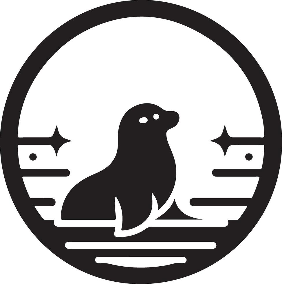 mínimo foca vetor ícone, plano símbolo, Preto cor silhueta, branco fundo 14