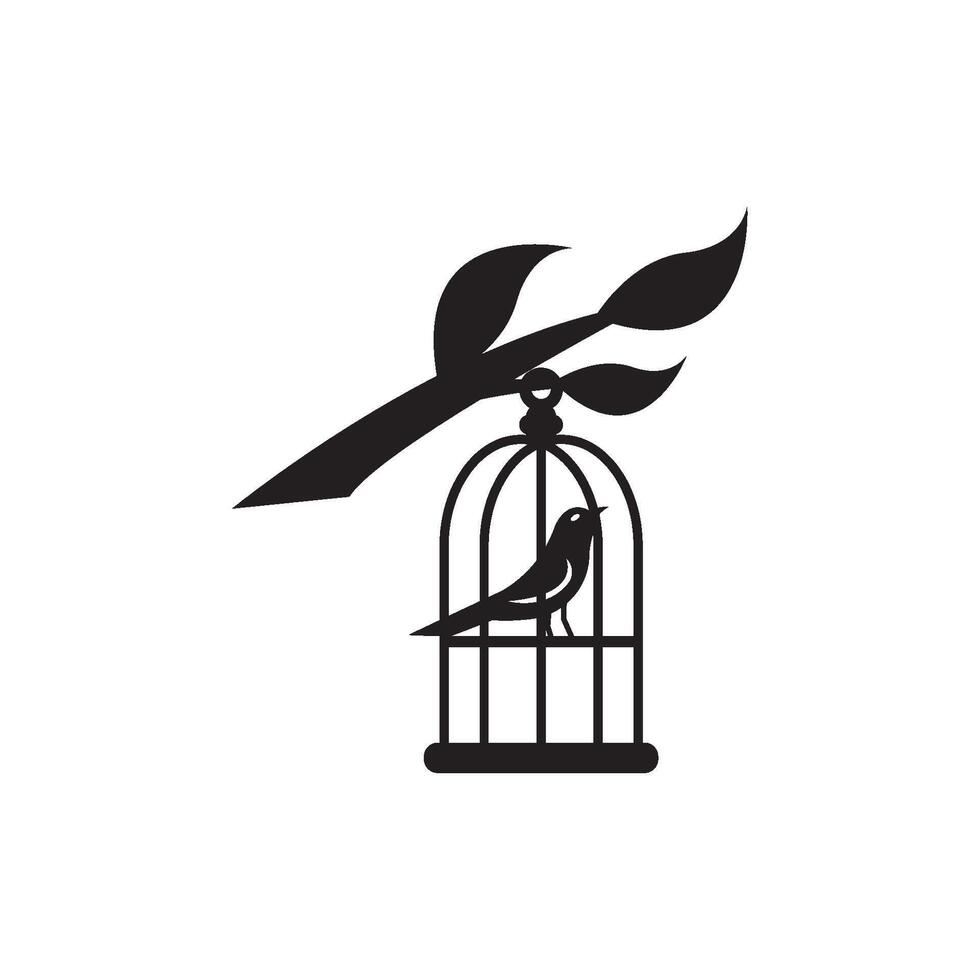 pássaro cela símbolo logotipo ícone, vetor ilustração Projeto
