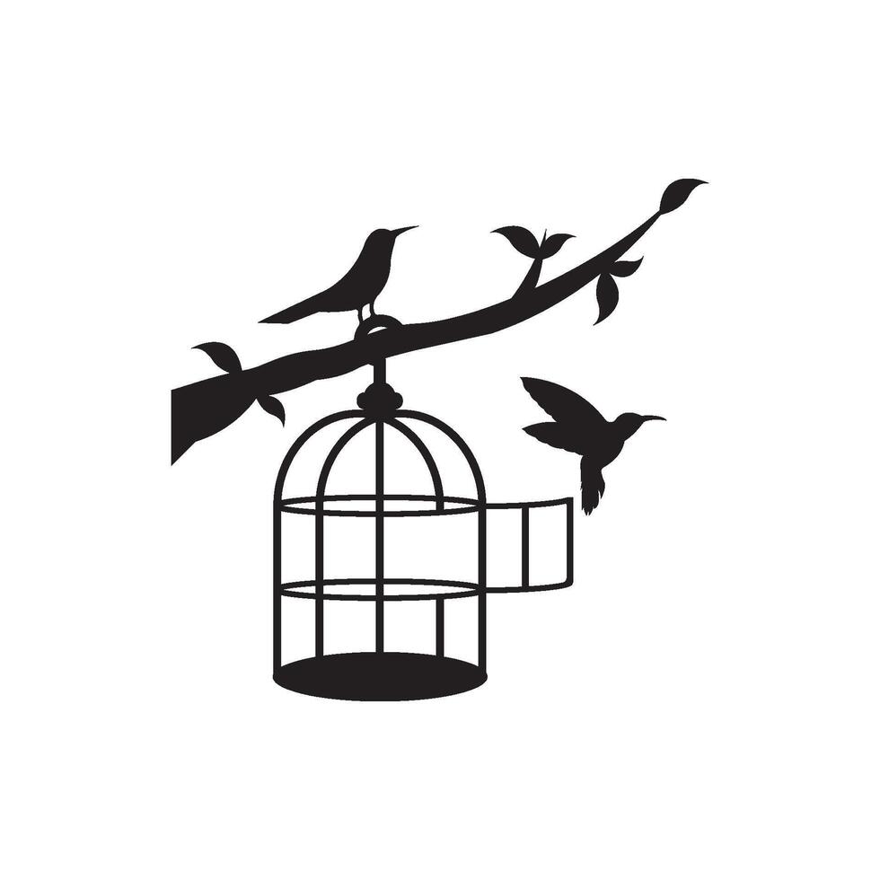 pássaro cela símbolo logotipo ícone, vetor ilustração Projeto
