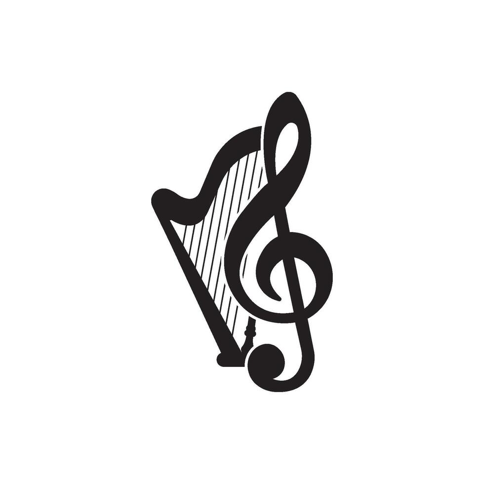 harpa ícone, logotipo vetor ilustração Projeto modelo