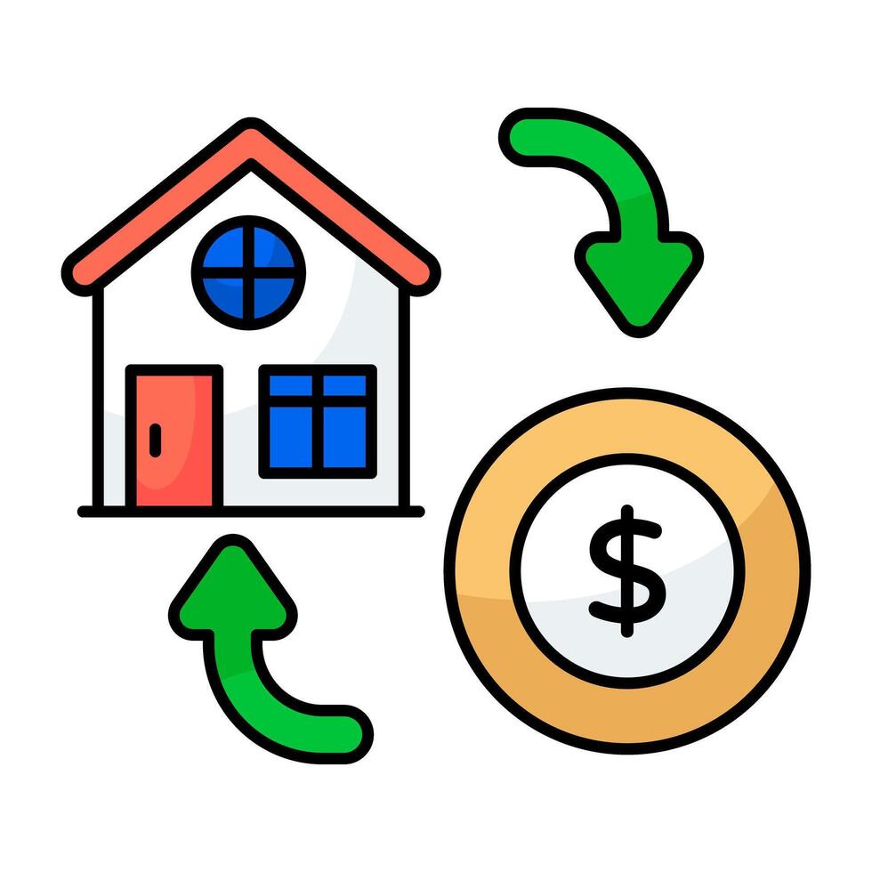 uma criativo Projeto ícone do Comprar casa vetor
