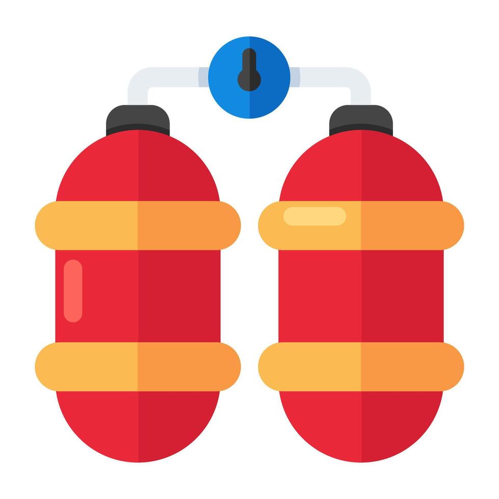 uma colori Projeto ícone do oxigênio tanques vetor