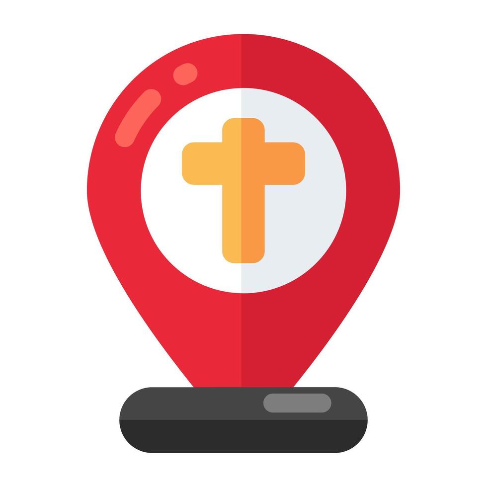 uma plano Projeto ícone do Igreja localização vetor