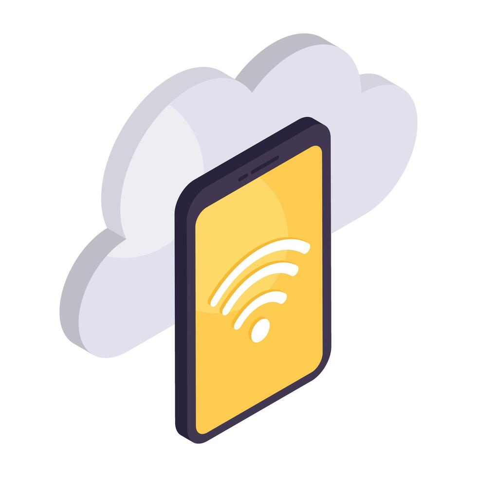 um design de ícone de smartphone em nuvem vetor