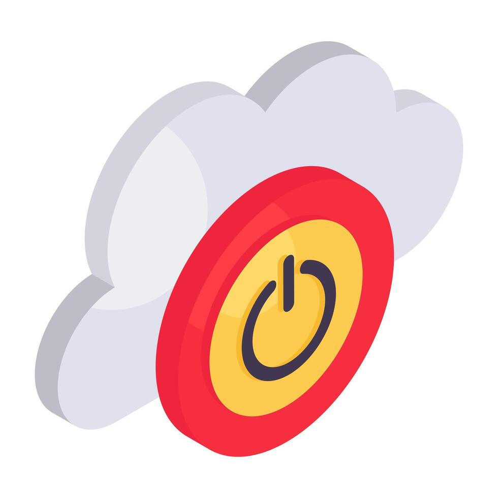 ícone de design criativo do botão de desligar a nuvem vetor