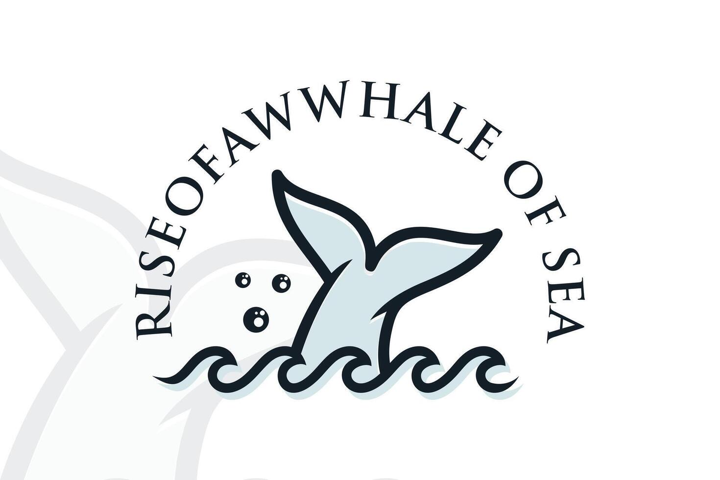 baleia do mar logotipo Projeto criativo conceito único estilo vetor