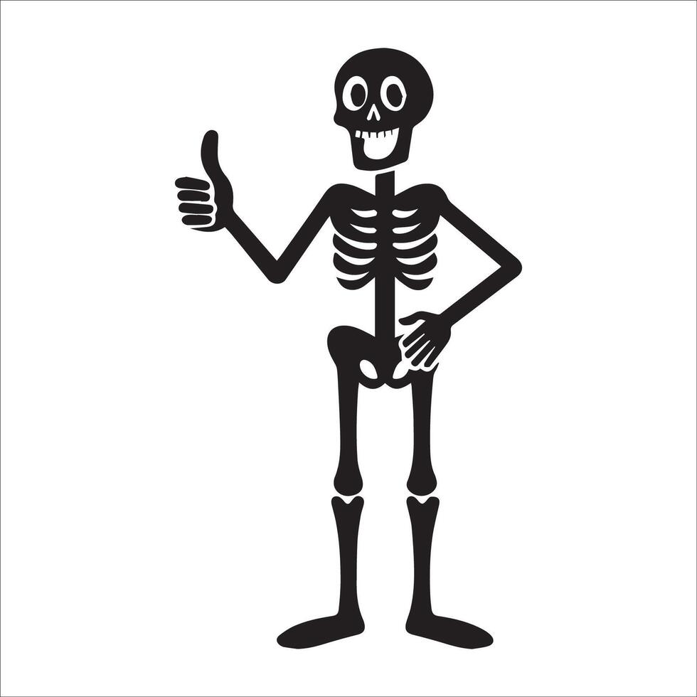 ai gerado humano esqueleto polegares acima ilustração vetor