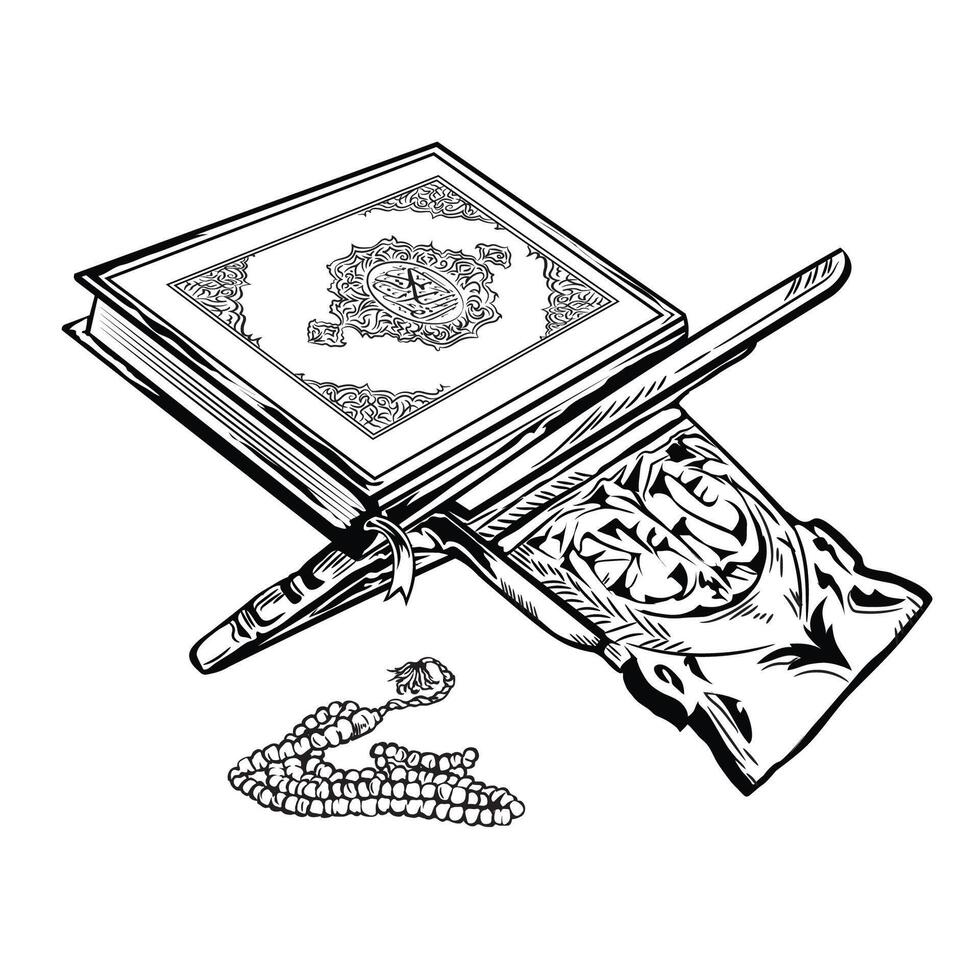 al Alcorão vetor ilustração dentro mão desenhado estilo