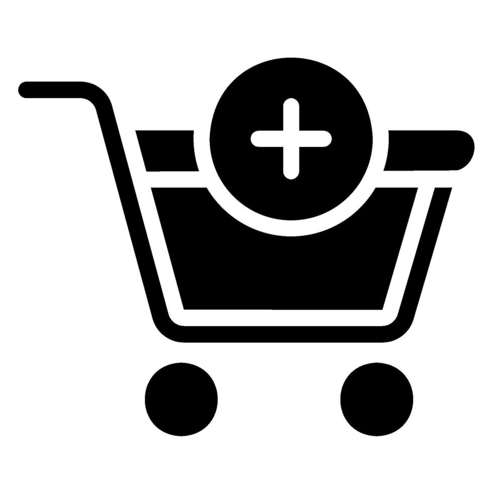 ícone de glifo de carrinho de compras vetor