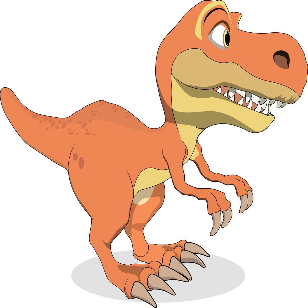 dinossauro isolado em uma branco fundo desenho animado estilo vetor ilustração