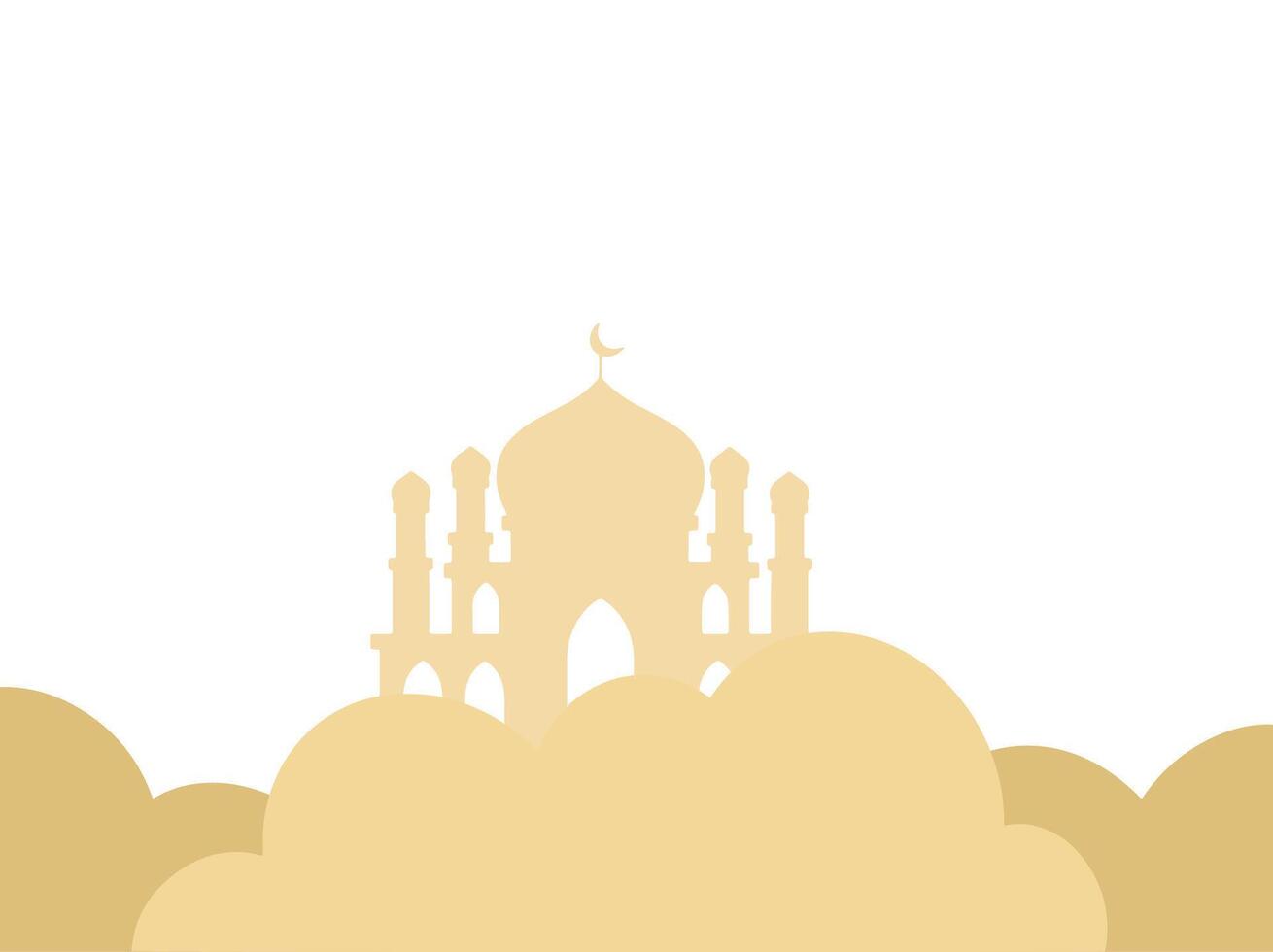islâmico mesquita quadro, Armação fundo ilustração vetor