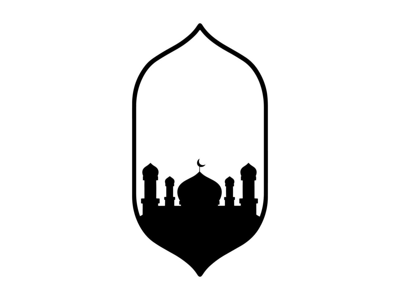 mesquita Ramadã Preto e branco quadro, Armação fundo vetor