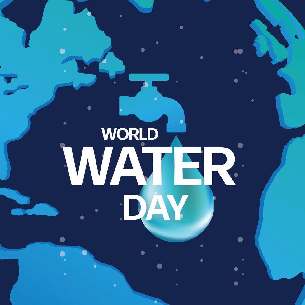 mundo água dia , Salve  a água logotipo Projeto modelo vetor