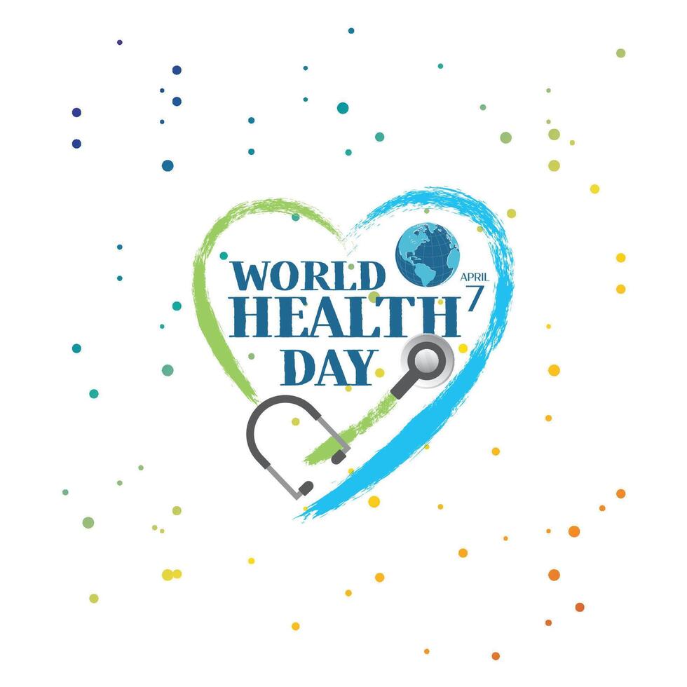 mundo saúde dia logotipo Projeto modelo vetor