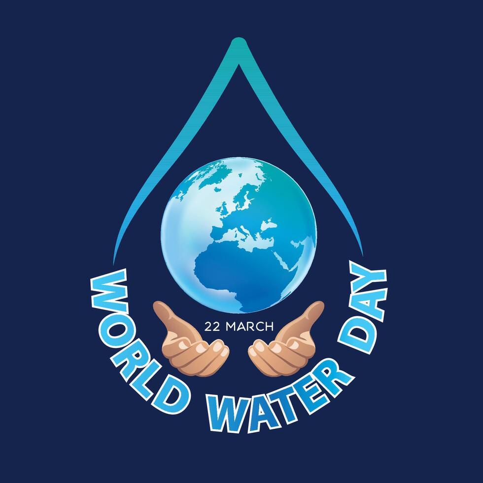 mundo água dia , Salve  a água logotipo Projeto modelo vetor