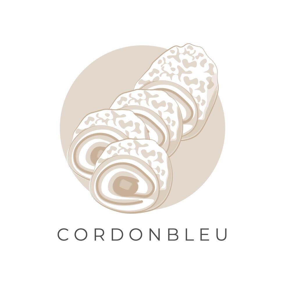 vetor ilustração logotipo linha arte cortar cordão bleu