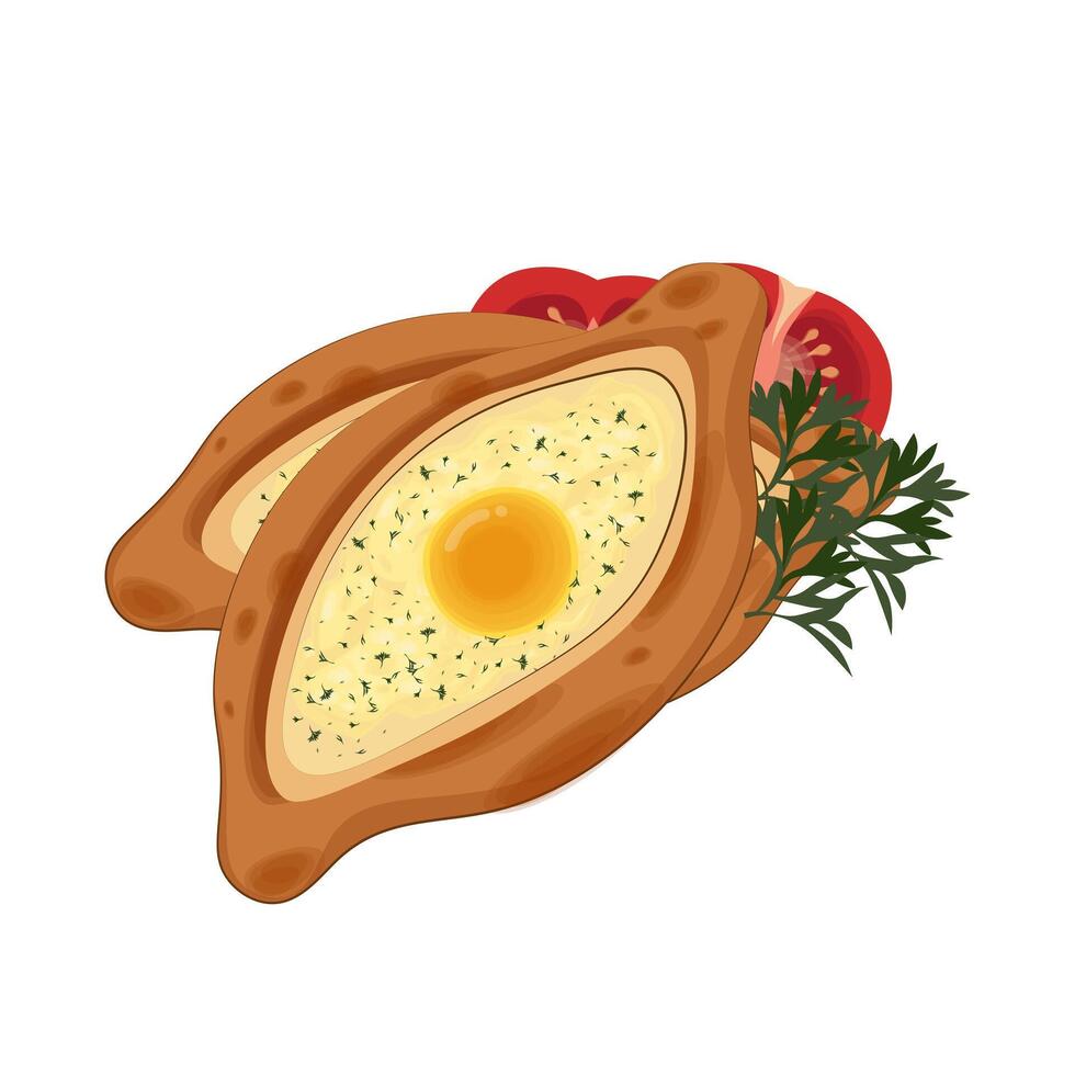 khachapuri vetor ilustração logotipo com fresco legumes