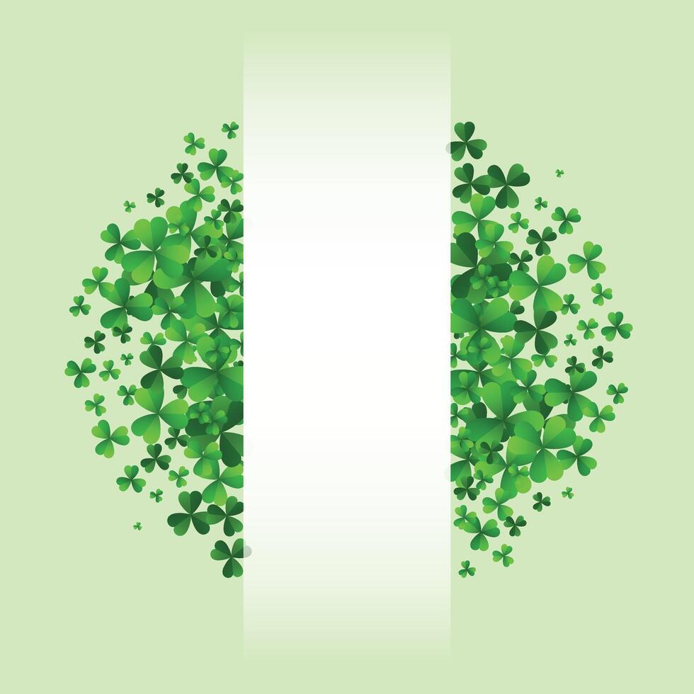 st patrick's dia fundo. vetor ilustração para por sorte Primavera Projeto com shamrock. verde trevo fronteira e listra quadro, Armação isolado em verde fundo. Irlanda símbolo padronizar. irlandês cabeçalho para rede.