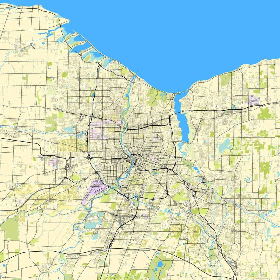 cidade mapa do Rochester, Novo Iorque, EUA vetor