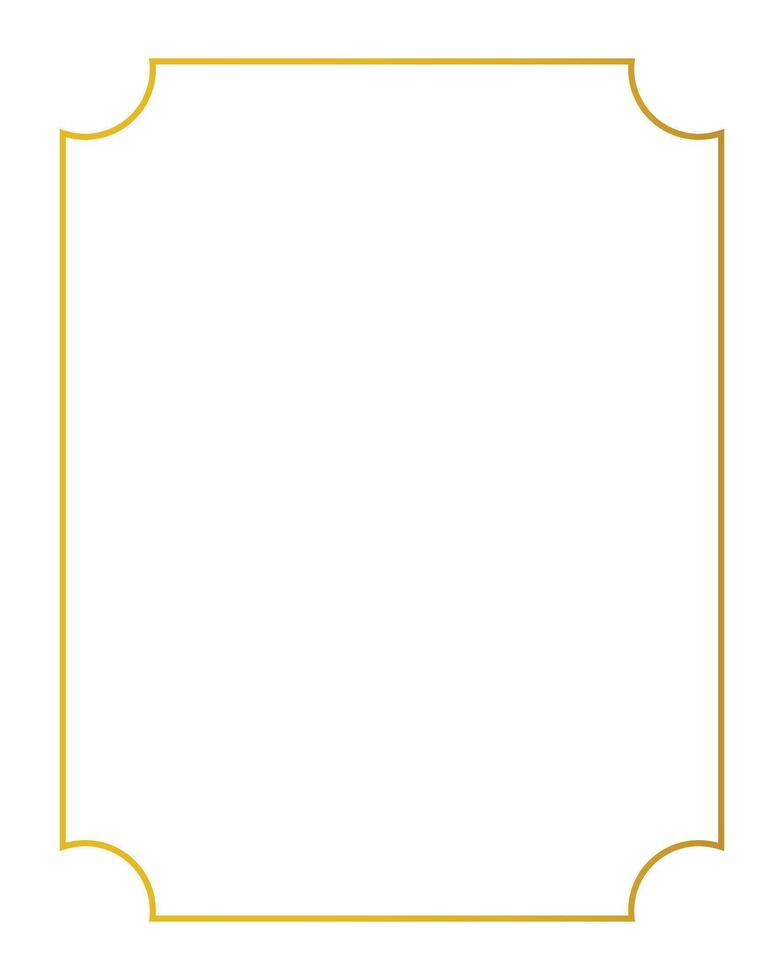 dourado fino retangular quadro, Armação em a branco fundo. perfeito Projeto para título, logotipo e venda bandeira etc vetor