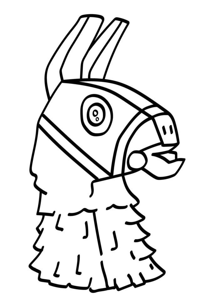 lhama quinzena. alpaca rabisco ícone. vídeo jogos vetor personagem