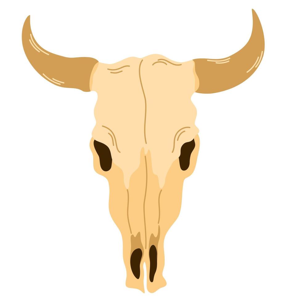 vaca crânio. selvagem oeste clipart ícone. vetor mão desenhar ilustração isolado em a branco fundo