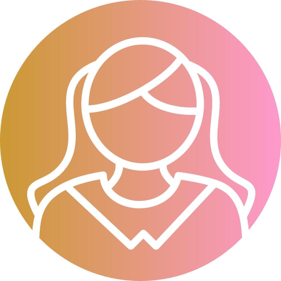 ícone de vetor de perfil feminino