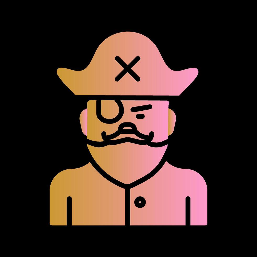 ícone de vetor de pirata masculino