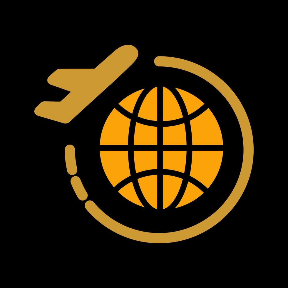 ícone de vetor de voos de viagem redonda