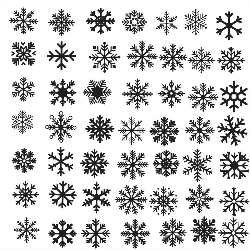 ai gerado natal floco de neve clipart vetor ilustração agrupar