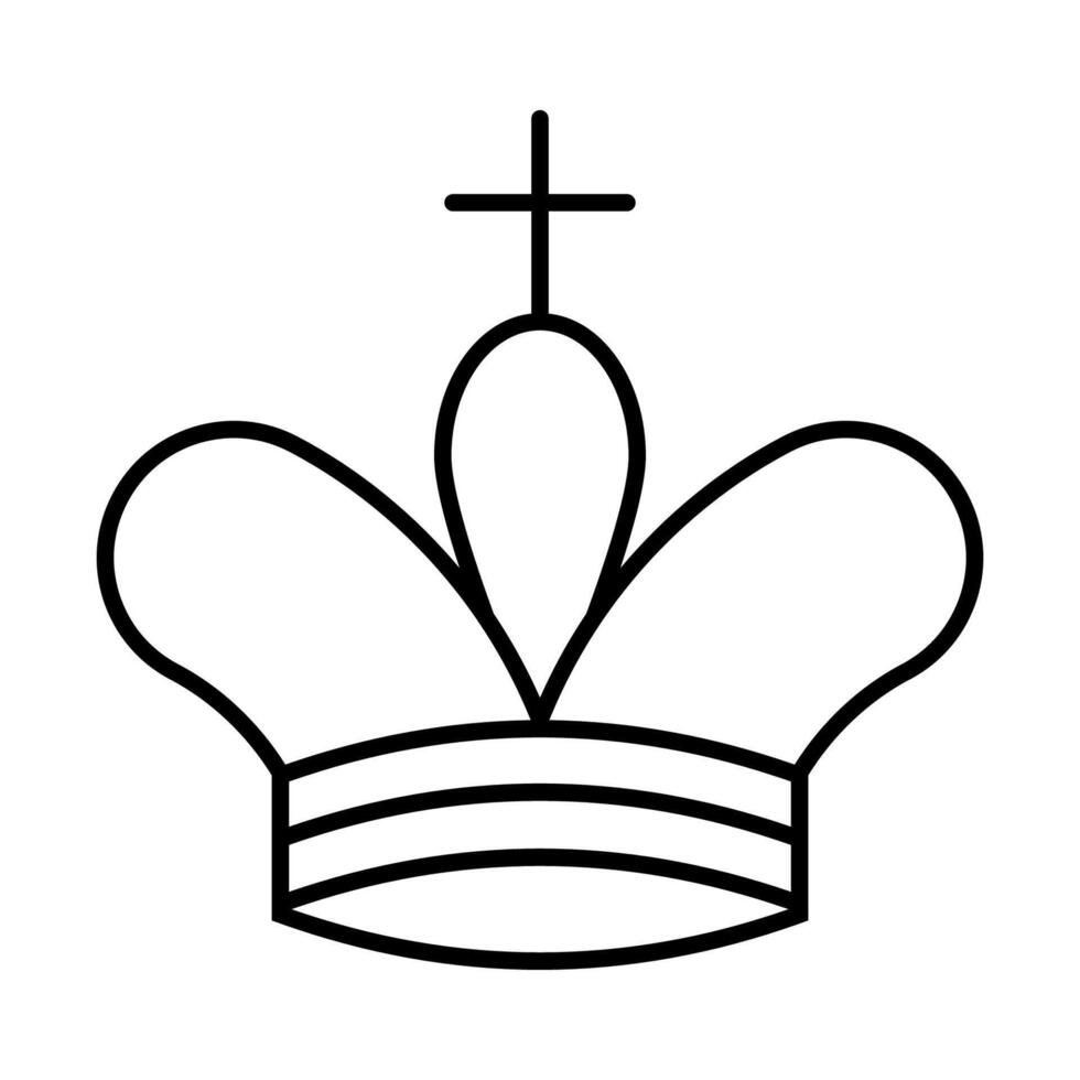 xadrez peça rei, rei coroa com cruzar, símbolo importância poder vetor