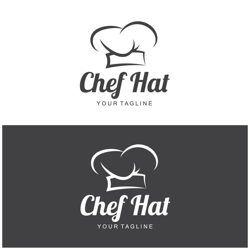 chefe de cozinha logotipo chefe de cozinha chapéu cozinhando e refeições logotipo Vektor Projeto vetor