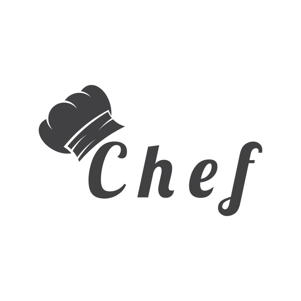 chefe de cozinha logotipo chefe de cozinha chapéu cozinhando e refeições logotipo Vektor Projeto vetor