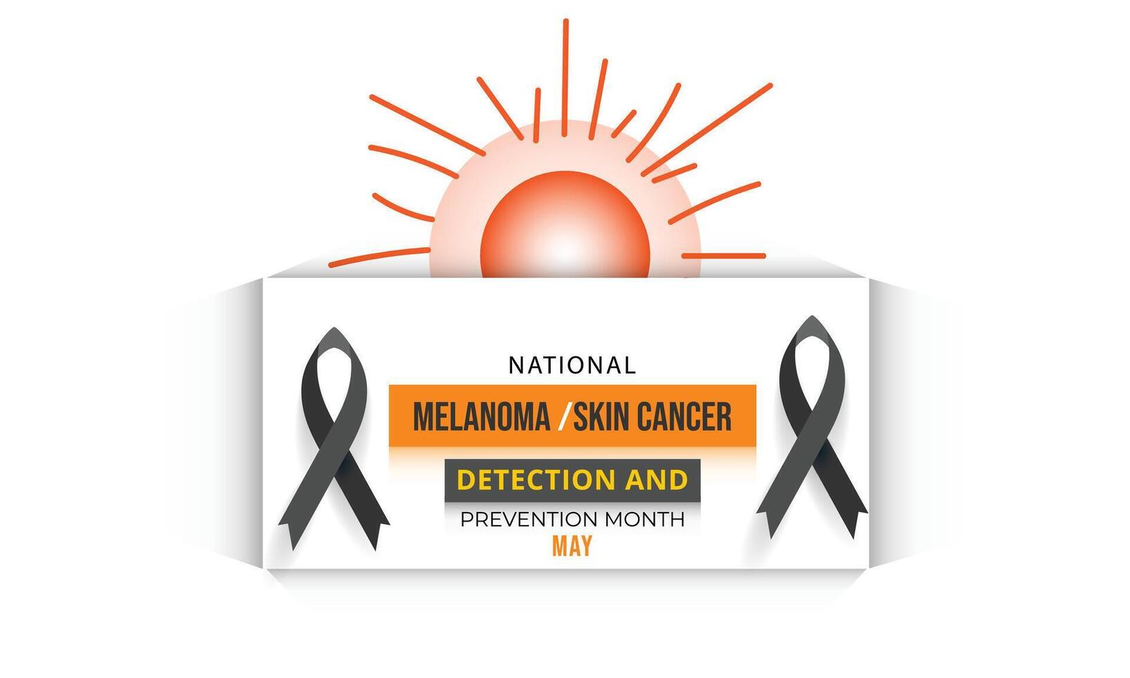 nacional melanoma e pele Câncer detecção e prevenção mês. fundo, bandeira, cartão, poster, modelo. vetor ilustração.