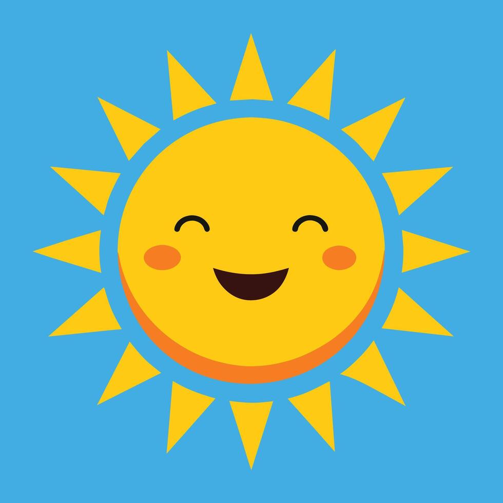 fofa desenho animado sorridente Sol. engraçado Sol vetor em a isolado fundo
