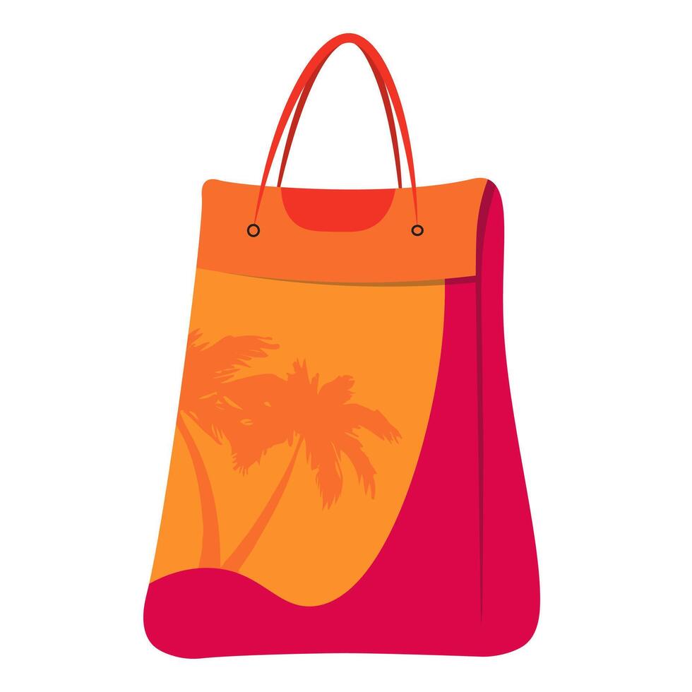 Funda bolsas, de praia bolsas, compras bolsas, simples Projeto com coco árvores vetor