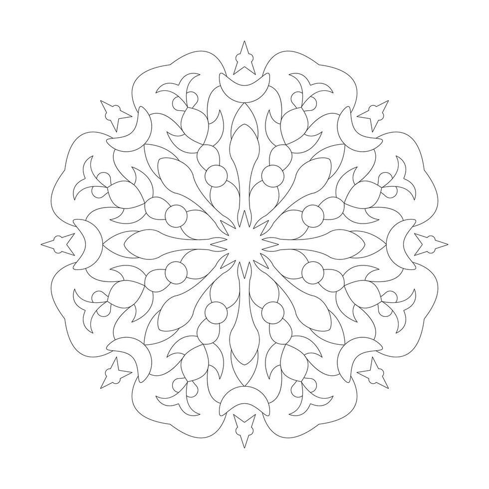 floral simples Projeto mandala coloração livro página vetor Arquivo