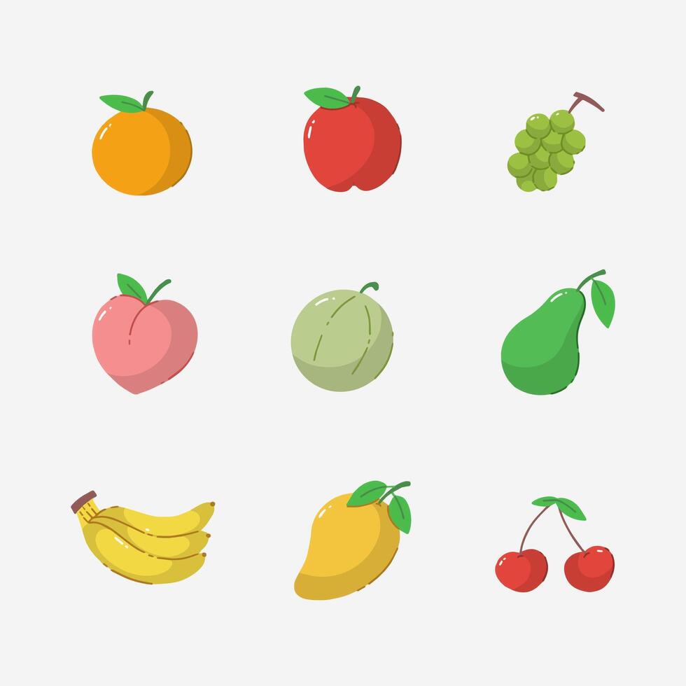 frutas mão desenhado vetor ilustração