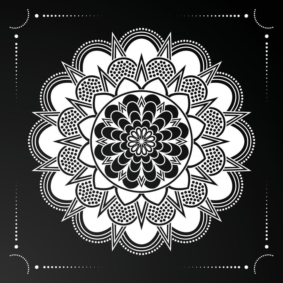 mandala Projeto linear estilo e branco mandala vetor