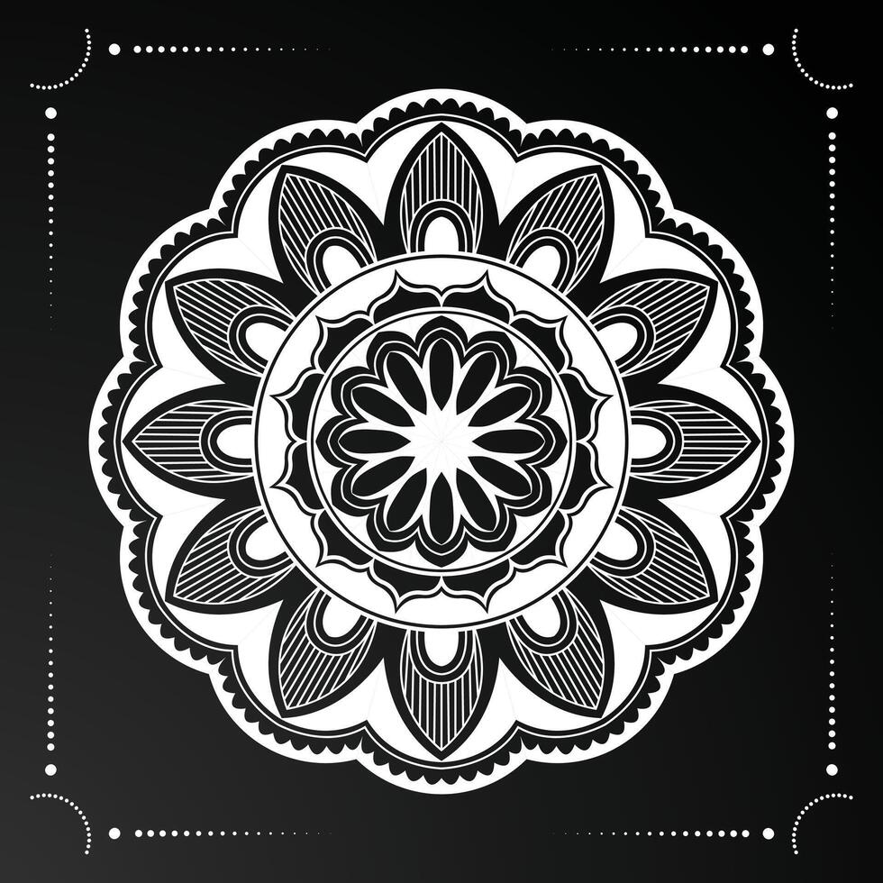 moderno branco e Preto luxo mandala fundo vetor