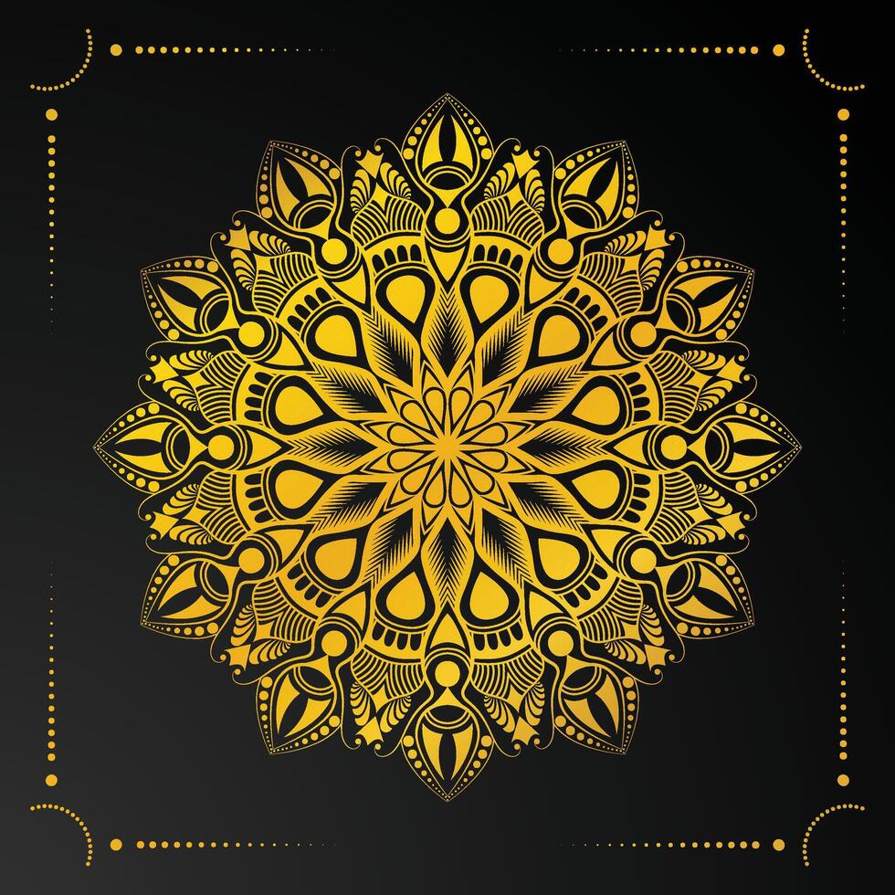 fundo de design de mandala ornamental de luxo com cor dourada vetor