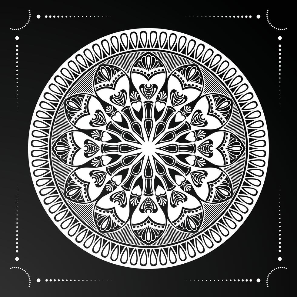 mandala Projeto linear estilo e branco mandala vetor