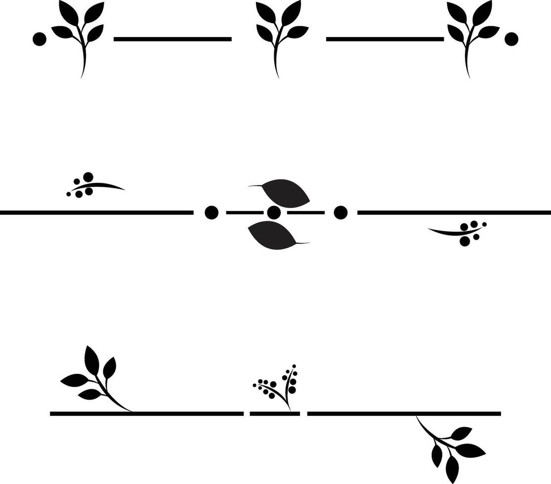 ext divisores, parágrafo divisores, fronteiras, quadros e separadores com folhas vetor