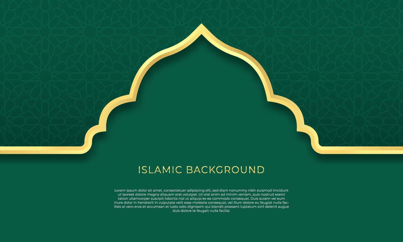 abstrato moderno luxo islâmico fundo com enfeite fronteira decoração com verde gradiente Projeto vetor