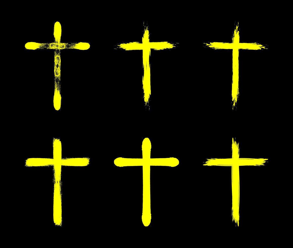 mão desenhado Cruz símbolo japonês escova vetor ilustração.