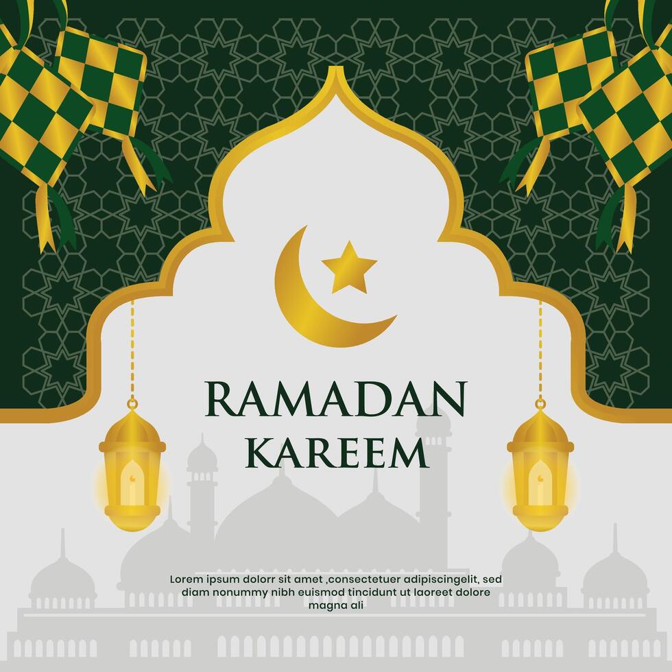 Ramadã kareem social meios de comunicação modelo vetor ilustrações